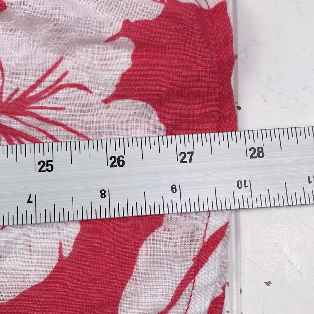 Gently used Tommy Bahama Pink and White Floral Button Down Shirt - Picture 4 of 7
